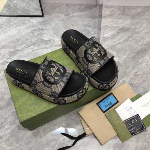 新版Gucci Summer最新限量厚底拖鞋 顶级品质发售 购入正品开发原版特殊印刷工艺印花 内里羊皮 配合意大利私模大底 整双鞋子行云流水 技术过硬 材质与工