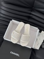 Chanel 25K高级手工坊珍珠系列拖鞋一如既往的高版本 经典系列鞋面羊皮 内里羊皮 真皮大底Size:35-39 其他码数定