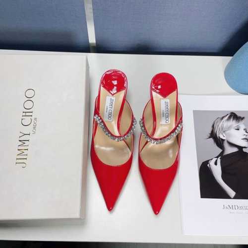 橙子出厂价 Jimmy Choo 吉米周 Jc经典款 水钻链条尖头高跟拖 穆勒鞋 包头半拖 高跟凉鞋 材质：漆皮 羊京绒 跟高：8Cm 码数：35-39 可定制