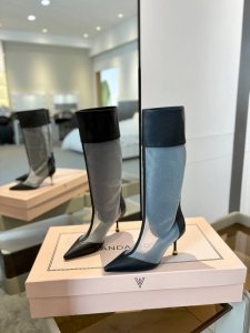工厂P价P 正品原版开发 支持专柜验货Vanda Novak小众意大利品牌2025Ss新品爆款女士高跟长网靴。Vn新款酒杯高跟时装高筒网靴抢手大爆款，Ins&小