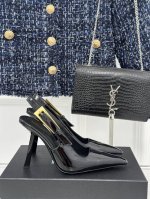 厂价 Saint Lauren*YSL圣罗兰 23ss新品走秀高跟尖头凉鞋鞋面采用小牛漆皮内里踮脚混种羊皮意大利进口真皮大底跟高：10cmSize：35-39