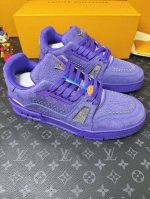 Loui* Vuitto* 顶级版本 情侣款本款 LV Trainer 运动鞋再现设计师 Virgil Abloh 自篮球鞋中挖掘的时尚潜力。粒面牛皮革构筑繁复