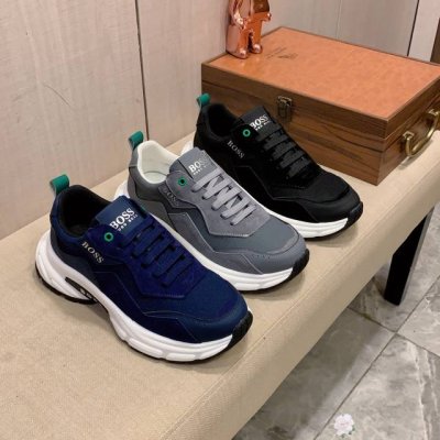 新款: 厂价: Boss* 最新爆款休闲鞋，顶端品牌奢侈～代购，顶级～质量。鞋面選用进口透气牛皮搭配材质透气羊皮垫脚 精细做工。原版个性时尚柔软橡膠耐磨防滑大底