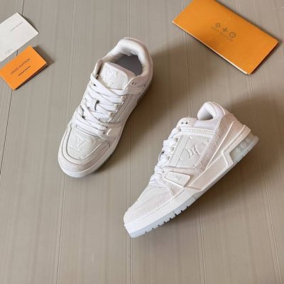 橙子出厂价 Louis Vuitton 路易威登 Lv Trainer 运动鞋板鞋 休闲复古篮球鞋 情侣款 原版开模 代购版本 进口真皮 牛皮 私膜tpu大底