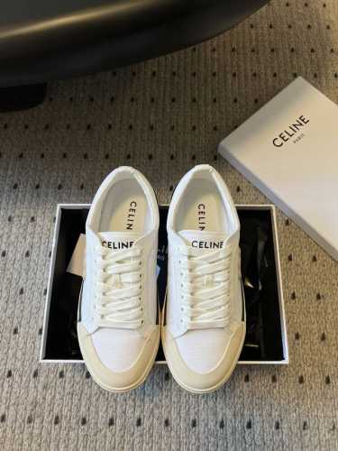 顶级品质P340 celin* 25Ss低帮凯旋门帆布鞋 鞋后帮和侧面压印Celine标志厚底面包鞋2025春夏新款女凯旋门徽标系带356853简单舒服，干净利
