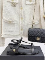 厂价 Chane*｜小香25P春夏新品 细带平底凉鞋 夏天一定要入的凉鞋系列 鞋面采用原版定制皮料 内里垫脚是丝绸羊皮 意大利进口牛皮大底 码数：35-39 4