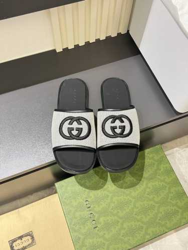 G家 Size:38-45 GUCC* 古奇 原单品质 2025Gucc* 古.奇 夏季新款 双G 老花 夹脚 一字拖 交叉凉鞋 厚底 拖鞋 沙滩鞋原版购入开发