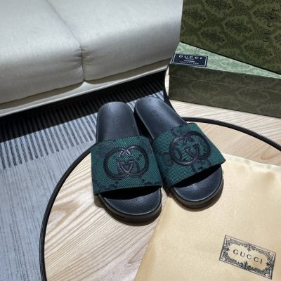 橙子出厂价Gucci 古驰新款 双g平底拖鞋 情侣款明星同款 网红博主推荐原版开模 代购版本进口帆布面对版双g Logo全套专柜包装码数：35-4510