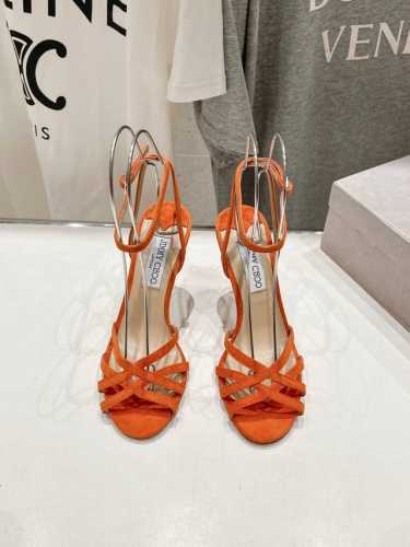 高版本出厂 Jimmy Choo*｜Jc 吉米周 Ss夏季新款简约高跟凉鞋 原版套楦，完美的线条，简约大气上脚显气质粗跟舒适百搭，还能拉长双腿显高显瘦显腿长，J
