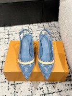顶级版本 村上隆 Takashi Murakami X Louis Vuitton 25 6Am 樱花系列 尖头搭扣 细跟 高跟鞋 鹰嘴小尖头搭配镂空皮条小方扣