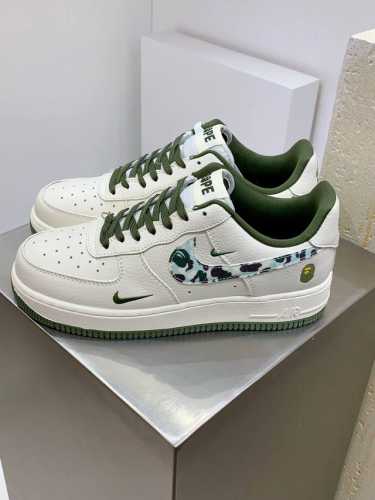 Nk Air Force 1'07 Low Bape联名-米白迷彩勾 空军一号低帮休闲板鞋 #原楦头原纸板 原装鞋盒 定制五金配件 内置全掌气垫 原厂鞋底 货号