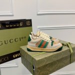 橙子出厂价P Gucci 古驰经典款 做旧小脏鞋 运动鞋 休闲鞋板鞋 情侣款 原版开发代购级别版本，金属双G水晶圆柱形标，Gucci原版纹织带。专属擦色牛皮面料