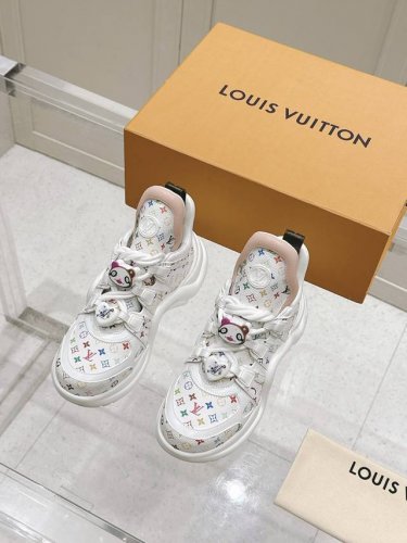 顶级版本：女款 Louis Vuitton 村上隆联名款 Lv驴牌L家Archlight经典 老爹鞋 Diy装饰 动物图案 拱桥 运动鞋 太空鞋 原版购入开发