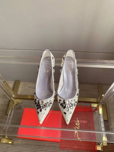平底 高跟 Ren* Caovill*重工水晶宝石系列 Bling Bling精致逼人 堪称工艺品 面料进口高密度网纱 手工缝制珠片水钻 垫脚羊皮 意大利真皮大