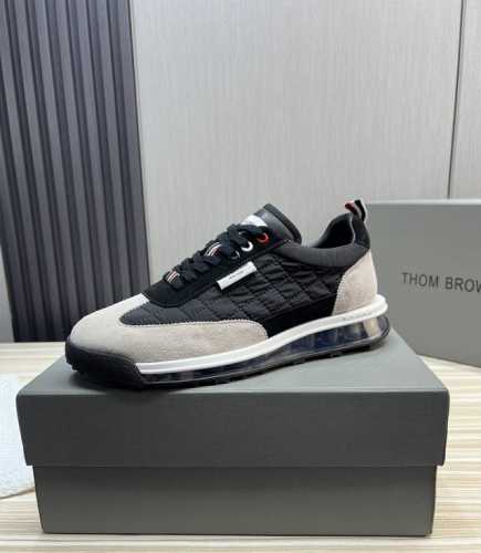 工厂价 Thom browne.TB汤姆.男士官网最新爆款热卖原版1:1出货常年有货男士时尚潮牌休闲板鞋牛皮拼电绣面料+牛皮内里＋定制原版气垫大底Size:38