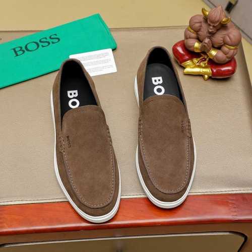 工厂价 Boss 同步新款 知名品牌新款隆重上市 以奢华高端设计出货 鞋面采用牛皮羊皮垫脚 皮质柔软上，脚绝对舒适鞋底全手工打造 时尚 高端品质 码数：38 4