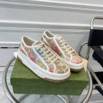 橙子出厂价 Gucci 古驰1977系列 经典刺绣gg厚底帆布鞋 休闲板鞋 情侣款 早春爆款推荐，原版鞋底、原版面料、原版套楦工艺一比一折骨复刻！重工刺绣追求极