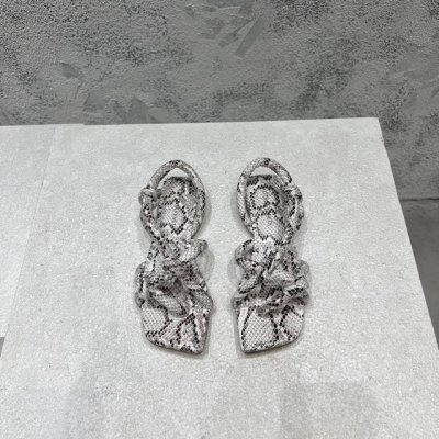 工厂P价P 顶级高端版本 代购品质 原版开发 Bottega Venet*Ss新品爆款夏季方头蟒蛇纹印花皮革平底凉鞋。Bv新款抢手大编织爆款，Ins&小红书巨多