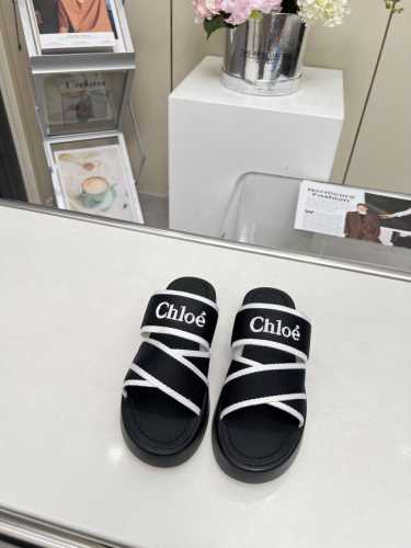 冲量价 Chloe 蔻依 最新的交叉编织带罗马拖鞋 进口定做的高密度多物料组合织带 并不是一般的帆布 Logo字样 原版私模高密度橡胶发泡鞋底 人工固特异手法穿