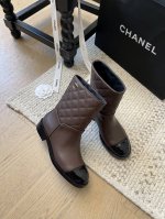 Chanel 24B新款菱格短靴 经典版面！鞋柜常青款顶级版本 鞋面原版进口小牛皮 内里进口混种羊皮 意大利进口牛皮大底 跟高3Cm 码数：35-41 定制不退
