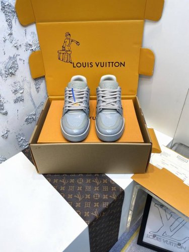 顶级版本：鳄鱼纹 情侣款 Lv Tarine路易威登x Tyler 联名款 驴牌 L家 压花 情侣款 休闲 运动鞋 滑板鞋 原版购入开发 本款 Lv Train