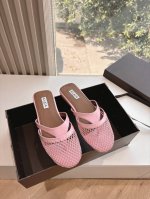 330所见即所得G002代购级别原版购入法国一线奢侈品牌Alaia 阿莱亚鱼网穆勒鞋包头凉鞋2025Ss法式仙女芭蕾舞平底跳舞鞋，Alaia品牌源自其创始人，A