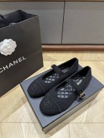 顶级版本 布 皮 Chanel**24P平底玛丽珍 进口白色螺纹布巨火 也有羊皮面 羊里真皮底 Size35 36 37 38 39 定40.41.不退换