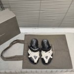 光面P360 绑带P390 rickowens 欧文斯疯狂绑带情侣款拖鞋 麂皮黑色 年度“鞋王”区分市面所有版本 纯手工打造纯原，非流水化作业的产物！尊崇欧文斯