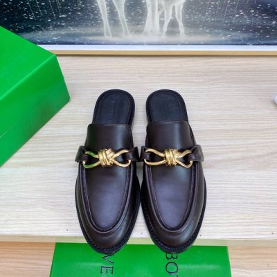 出厂 BOTTEGA VENET* 真皮 金色五金 结绳配饰 男女款 Astaire乐福拖鞋 咖色 小牛皮老钱风 乐福拖鞋 原版一比一做法 一致五金 当今流行的