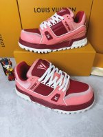 Loui* Vuitto* 顶级版本 情侣款本款 LV Trainer 运动鞋再现设计师 Virgil Abloh 自篮球鞋中挖掘的时尚潜力。粒面牛皮革构筑繁复