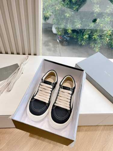 G0135代购级别rick Owens 瑞克 欧文斯24春夏情侣系列edfu全粒面小牛皮复古运动鞋休闲鞋 面料：原版牛皮 内里：羊皮 尺码：35~43女码 40