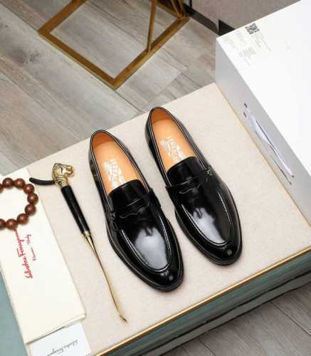 出厂价 顶级品质 真皮大底系列 Salvatore Ferragamo 菲拉格慕商务高帮靴子皮鞋，1:1顶级代购品质，鞋面进口精选原版开边珠小牛皮，内里垫脚均用
