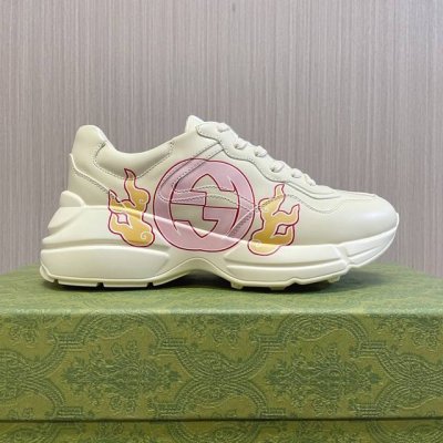 Gucci 顶级版本 龙年新款 老爹鞋系列款GG情侣款老爹鞋，近几年一直火爆；新色更新不断；明星 网红 直播等必定种草打call经典时尚风格，皮面做旧、5D绘图