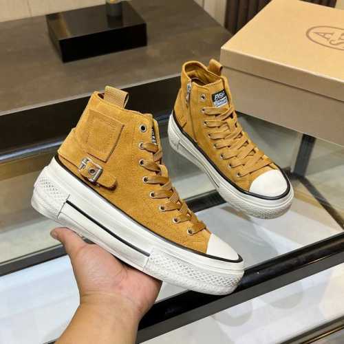 出 Ash新品女鞋秋季做旧高帮厚底运动休闲潮鞋，精选原版经典金属饰扣，原版开模防滑橡胶大底跟高4Cm抛脏设计，精美线条、简约大气，上脚感超级舒适上档次 面料:头
