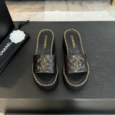 Chanel 25C春夏新款全系列链条拖鞋全系列首发 专柜有的我都有！高版本高品质鞋面牛皮 原版面料 内里羊皮 原版大底Size:35-39 其他码数定