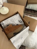 ugg22 .1158311厚底人鱼超短靴 24新款女士休闲舒适人鱼高跟系列 简单大方的设计 Eva大底约7Cm** 舒适耐磨 牛剖层革鞋面搭配羊毛内里 百搭又