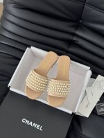 Chanel 25K高级手工坊珍珠系列拖鞋一如既往的高版本 经典系列鞋面羊皮 内里羊皮 真皮大底Size:35-39 其他码数定