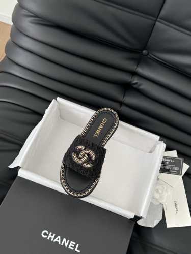 Chanel 25C春夏新款全系列链条拖鞋全系列首发 专柜有的我都有！高版本高品质鞋面牛皮 原版面料 内里羊皮 原版大底Size:35-39 其他码数定