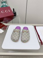 出厂 高版本 Gucci古驰25Ss新款古奇春夏系列 Gg马衔扣拖鞋穆勒鞋，老花包头简约半拖 澳洲混种羊皮内里。金典老花 ，Pu增高水台！超轻量化，耐磨橡胶发泡
