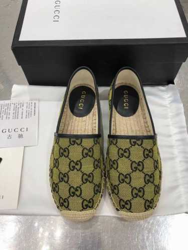GUCCI 最新颜色渔夫鞋，原版1:1 开模橡胶注塑一体麻底，平底休闲，而且很好搭配 上脚超舒服，面料：进口特殊材料，内里 垫脚羊皮。码数：35一40 41可订