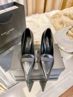 橙子出厂价 SAINT LAURENT 圣罗兰新款 YSL复古尖头高跟鞋 细跟单鞋跟高：8CM、10CM码数：34-40