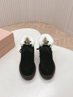 出绒面 皮面 Miumiu 新厚底羊毛高帮鞋乐福鞋 擦色 复古风 超级耐看 耐穿 瘦腿神器 简约大气 矮子乐 经典三角扣加齿牙厚底 经典时尚不过时，5.5Cm