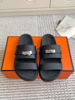 Hermes 爱马仕H家chypre系列 Kelly扣二舅拖鞋 顶级品质 鞋面：进口小牛皮 掌纹牛皮 进口牛京垫脚进口丝绸牛皮，原版开模大底 女码35-40 4