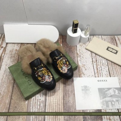橙子出厂价 Gucci 古驰 秋冬经典毛半拖 包头拖鞋 穆勒鞋 全系配色 光板 图案 磨砂 绒面 码数：34-41