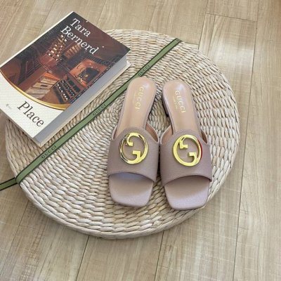 橙子出厂价 Gucci 古驰 夏季新款 金属双g扣方头凉拖鞋 面料：荔枝纹 码数：35-39 可定制34.40.41.42