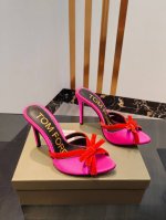 p360Tom Ford顶级高版本 高跟后空凉鞋 鞋面：进口真丝/进口天鹅绒 垫脚：羊皮 鞋底：Aaa级原版黑色真皮大底 size：35-42（40，41，42
