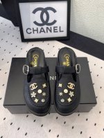 Chanel新款早春半拖鞋 高版本出货 各发平台走秀款 上脚舒服特显大长腿 进口牛皮磨砂鞋面 羊皮垫脚 橡胶发泡大底 Size: 35-39 40 41订做