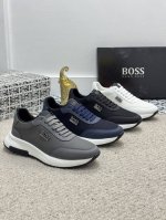 出厂价 实价 男士精品 Boss 运动男鞋，本款是官方主打经典款，1:1质量，原厂名师制作，采用进口布料拼接牛皮舒适透气网布内里 完美楦型，大方时尚的设计，吸引