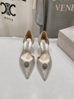 高版本出厂 Jimmy Choo*｜Jc 吉米周2024Ss夏季新款简约小猫跟尖头烫钻高跟鞋单鞋 原版套楦，完美的线条，简约大气上脚显气质 舒适百搭，还能拉长双