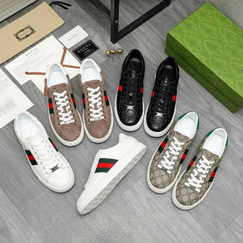 商品商标：Gucci 古驰 休闲鞋正码码数: 38-44商品材料：精选压纹牛皮鞋面 羊皮内里 原版大底